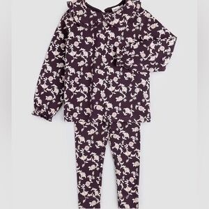 Miles the Label - Vine Print on Plum 2PC Set